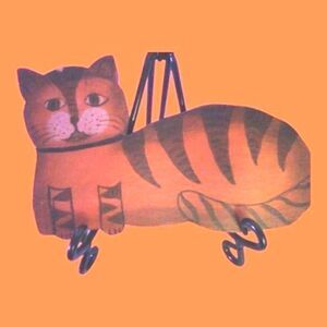  Tabby Cat Wooden Plaque "Dog Gone Adorable"   8"